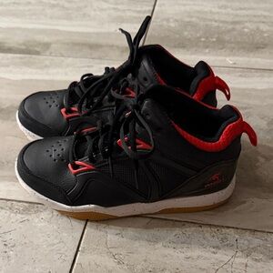 Black and Red Kids High-Top Sneakers